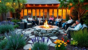 patio backyard fire pit ideas landscaping