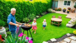 artificial grass and residential landscaping ideas uk