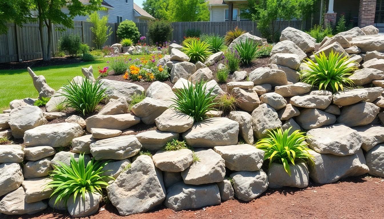 rock wall landscaping